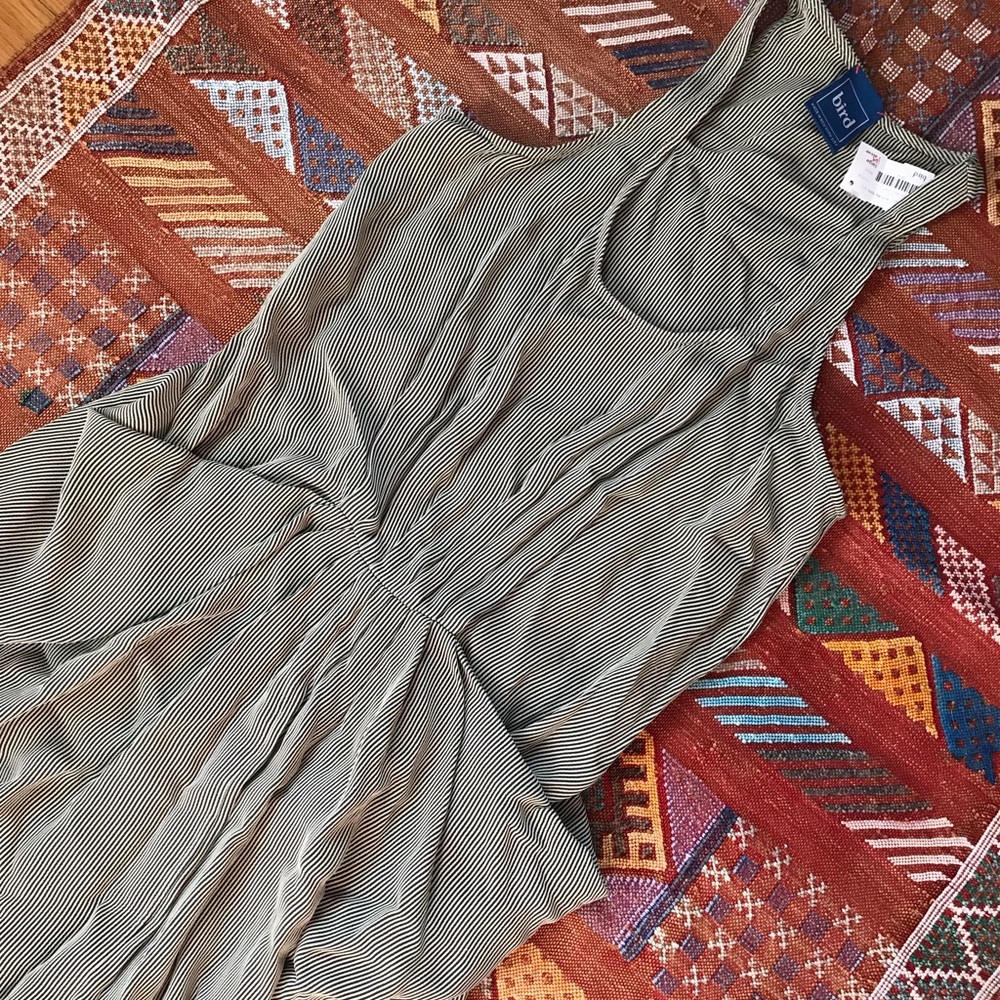 Sleeveless Pinstripe Dress with Pockets